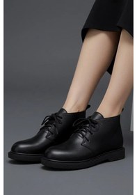 Resim Bağcıklı Bilek Boy Klasik Termo Taban Bot - Siyah - 38 Siyah 