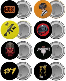 Resim Saturn Pubg Çanta Rozeti Seti 8 Adet En Büyük Boy 5.8cm Iğneli Broş 
