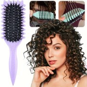 Resim 1 adet Pembe Kıvırcık Saç Fırçası Siyah Kıllarla - Unisex Stil Kombi, İnce Diş, ABS Plastik Sap, Normal Saç Tipleri İçin Dayanıklı Saç Stil Aracı, Kıvırcık Saç Tipleri|Zarif Güzellik Aracı|Dayanıklı Saç Fırçası, Saç Fırçası 