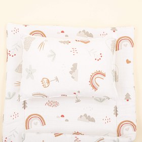 Resim Alt Açma Matı ve Yastık - Kahverengi Gökkuşağı 