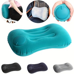 Resim 1 adet Vintage PVC Şişme Yastık, Çoklu Konum Seyahat Yastığı, Toka Kapanışı ile, Elde Yıkanabilir, Tüm Mevsimler için Ev, İş, Kamp için Konfor - Rahat Uyku için Katlanabilir ve Taşınabilir Basınç Yastığı 