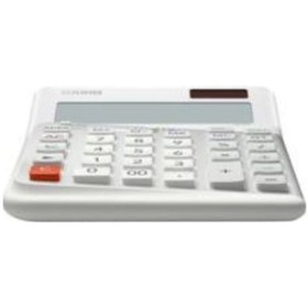 Resim De-12e-we Beyaz 12 Hane Masa Üstü Ergonomik Tuşlu Hesap Makinesi Çok Renkli 