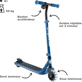 Resim Globber One K E-Motion 6 - Işıklı Elektrikli Scooter - Mavi Renkli 