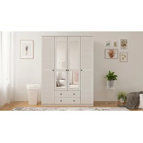 Resim Rabi Mobilya Diva Country 4 Kapak 2 Çekmeceli Aynalı Gardırop 