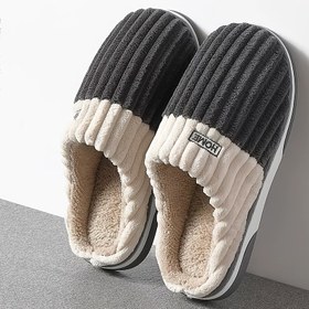 Resim Erkekler için Kışlık Peluş Terlikler, Kadınlar için Büyük Beden Tüylü Ayakkabılar 