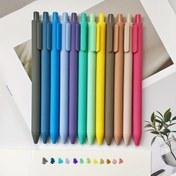 Resim 12 adet Morandi Pastel Renkli Mürekkep Jel Kalem Seti - Estetik Kalemler Geri Çekilebilir Kauçuk Kaplama Jel Mürekkep Kalemler - Günlük Yazma, Yazma, Ofis ve Okul Malzemeleri için Renkli ve Sevimli Kalemler 