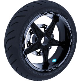 Resim Çınar Extreme Moto Gp Yarış Bayraklı Jant Şeridi Sticker Reflektif & Floresan Renkler Çınar Extreme 