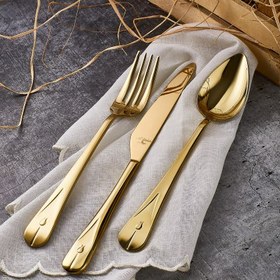 Resim Aryıldız Lalezar Prestige Gold 24 Parça 6 Kişilik Çatal Kaşık Bıçak Takımı 