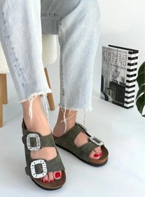 Resim Nuvira Nool Yeşil Nubuk Terlik 