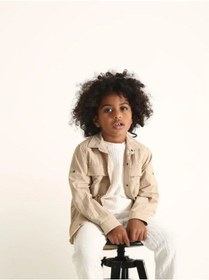 Resim Nanica Kids Erkek Çocuk Müslin Kumaş Beli Lastikli Pantolon-15717 Krem 