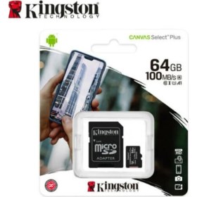 Resim Kingston 64GB MicroSDXC Canvas Select Plus Hafıza Kartı 100MB/s Hız ve Uyumlu Kullanım 