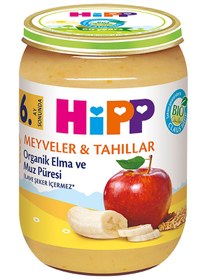 Resim Hipp Mama Organik Elma Muz Püresi Kavanoz Mama 190 gr +6 Ay - Standart / Standart 