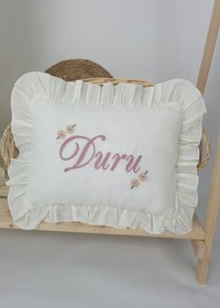 Resim Gros Shop Müslin Yeni Doğan 4katlı Organik %100pamuk Kişiye Özgü Nakışlı Hastane Çıkış Seti Papatya Model-5 Ekru-1 