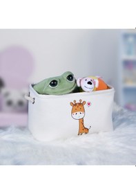 Resim Decolove Oyuncak Sepeti - Zürafa Desenli / Küçük Boy Krem 