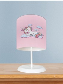 Resim Mekta Home Bebek Ve Çocuk Odası Bulutlu Unicorn Desenli Abajur 