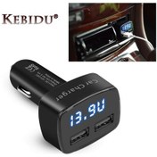Resim İn 1 Çift Usb Araç Şarj Cihazı Dc 5 V 3.1a Evrensel Telefon Şarj Cihazı Gerilim/sıcaklık/akım Metre Test Cihazı Adaptörü Led Ekran 