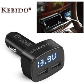 Resim İn 1 Çift Usb Araç Şarj Cihazı Dc 5 V 3.1a Evrensel Telefon Şarj Cihazı Gerilim/sıcaklık/akım Metre Test Cihazı Adaptörü Led Ekran 