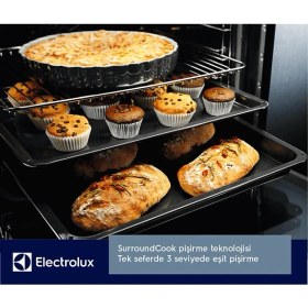 Resim Electrolux EOA5220FOR Surroundcook Katalitik Temizlemeli 72 L Multifonksiyonel Rustik Cam Ankastre Fırın Siyah 