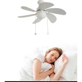 Resim 60 Watt, 6 Kanatlı, 30 Inç, Kumandasız Tavan Vantilatörü, E27 Duylu Avize Tipi Tavan Vantilatörü 