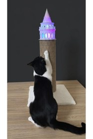 Resim İLBAY PETSHOP Galata Kule serisi Kedi Tırmalama RGB Işıklı 