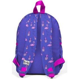 Resim Minik Yuva Sırt Çantası Lavanta Pembe Flamingo Desenli İki Bölmeli 23152 