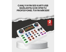Resim TKÇ Çok Efektli Canlı Yayın Ses Mikseri USB ve Kablosuz Uyumlu 