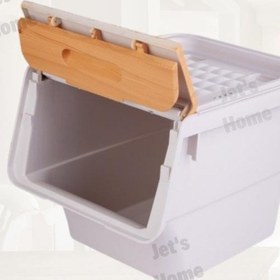 Resim Tekerlekli Sebzelik Bpa Free Soğanlık Oyuncaklık Organizer Bambu Desen 33 Lt Bambu 