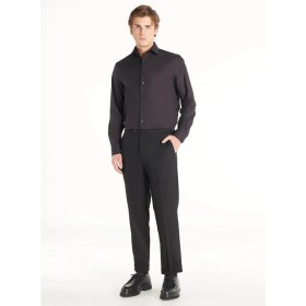 Resim Ted Baker Slim Fit Klasik Yaka Düz Siyah Erkek Gömlek TBMRSH1008 