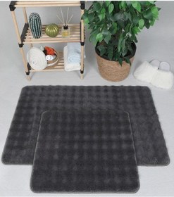 Resim Zebra Casa Bonny 2 Li Pelüş Banyo Paspası Antrasit 