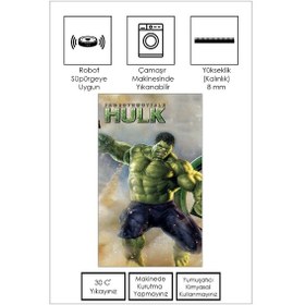 Resim West Home Makinede Yıkanabilir Kaymaz Taban Leke Tutmaz Süper Kahraman Desenli Çocuk Halısı Wh 519 Green Yeşil 