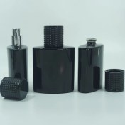 Resim Parfüm Şişesi 100 ml (5 Adet ) Özel Siyah Elips Kolay Kapama Boş Şişe 