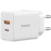 Resim Baseus Cube Type-c + Usb Girişli U+c 20w Hızlı Şarj Cihazı İphone 15 14 13 12 11 Uyumlu Samsung Ve Android Uyumlu Beyaz 