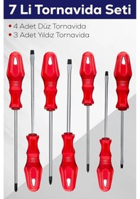 Resim Büro Ev Ofis Takım Çantası İçin 7parça 4düz 3yıdız Tornavida Seti 