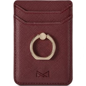 Resim GongtuShop New Wine Red Style Yeni Anti Rfıd Cüzdan Cep Telefonu Zil Soketini Engelleme Kart Sahibinin Pu Deri Kimliği Kredi Kartı Çanta Cüzdan Kılıf Sticker Telefon Standı (Yurt Dışından) 