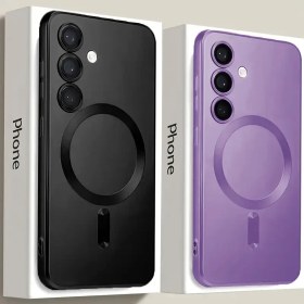 Resim for Galaxy A16/A26/A36/A56 için Uygun Manyetik Telefon Kılıfı, Darbeye Dayanıklı Yumuşak TPU Kapak, Lens Koruma Tasarımı, for Samsung A15/A25/A35/A55 için Lüks Renk 