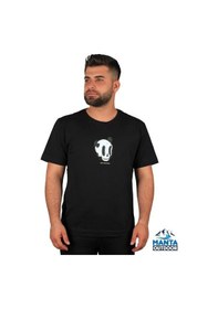 Resim Manta Mnt 2307-1 Kuru Kafa Baskılı Erkek T-shirt-23622 Siyah 