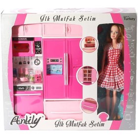 Resim İsmiyle Al znv Mey İthalat® 02318 Anlily Bebekli Mutfak Dolabı Oyun Seti znv2026 