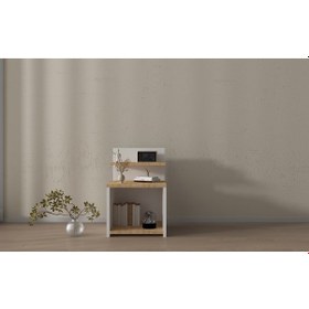 Resim Beyaz Raflı Komodin 