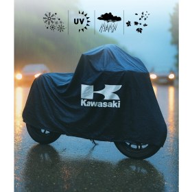 Resim Kawasaki Z 800 E Motor Branda Siyah Su Geçirmez Logolu Motosiklet Brandası 
