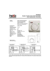 Resim Hexa Controls Hexa Rt226-e5 Kablolu Oda Termostadı - Lambalı 