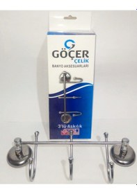 Resim Göçer Çelik 3'Lü Banyo Askısı Krom 