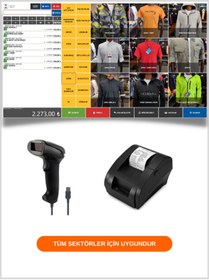 Resim ÖZ BARKOD Kablolu Barkod Okuyucu+ Fiş Yazıcı+ Barkodlu Satış Sistemi Programı 