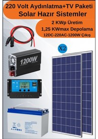 Resim Tv+aydınlatma Maxi Solar Paket 220 Volt -2kwp 