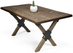 Resim Doğal Ağaç Masif Kütük Masa 60cm x 90cm (Ağaç Ayak) 
