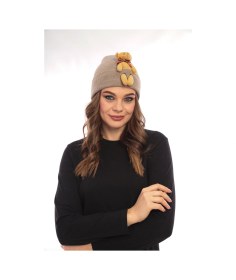 Resim Unisex Ayılı Spor Şık Tasarım Hediyelik Bebe Mavisi Bere Kahverengi 