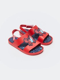 Resim LC Waikiki LCW STEPS Bordo Tek Bantlı Patch Detaylı Erkek Çocuk Sandalet 