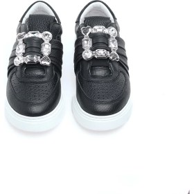 Resim Derinet Hakiki Deri Taş Aksesuarlı Kadın Sneaker 