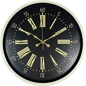 Resim 36 Cm Krem Dekoratif Duvar Saati Krem - Siyah 