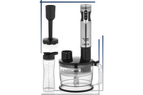 Resim Fantom Gri Çok Fonksiyonlu Mutfak Robotu ve Blender Seti, Püre ve Smoothie Uygulaması 