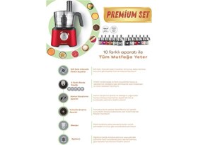 Resim 10 Farklı Aparatlı Mutfak Gıda Hazırlama Seti Mutfak Robotu, 2000W Ultra Güç Ile Tüm Mutfağa Yeter! 